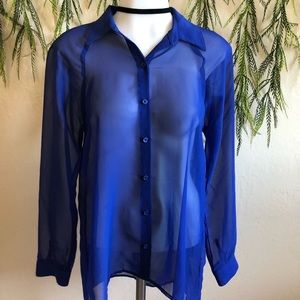 Lauren Conrad sheer lace back blouse